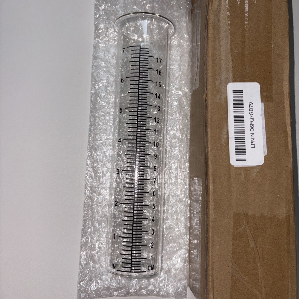 QMET‎ 7" Capacity Rain Gauge Glass Replacement Tube for Yard Garden 1PC
